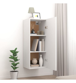 Armoire murale suspendue Blanc 34,5x34x90 cm Bois d'ingénierie