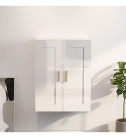 Armoire murale Blanc brillant 69,5x32,5x90 cm Bois d'ingénierie