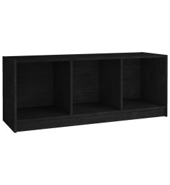 Meuble TV Noir 104x33x41 cm Bois de pin massif