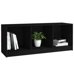 Meuble TV Noir 104x33x41 cm Bois de pin massif