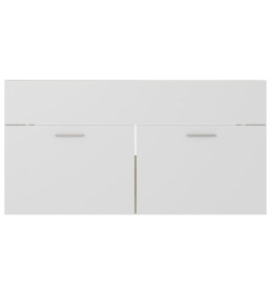 Armoire d'évier Blanc et chêne sonoma 90x38,5x46 cm Aggloméré