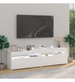 Meubles TV 2 pcs avec lumières LED Blanc brillant 75x35x40 cm