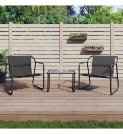 Salon de jardin avec coussins 3 pcs anthracite acier