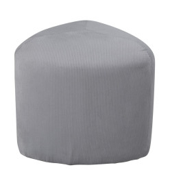 Venture Home Pouf Peg 46x46x41 cm Velours côtelé Gris