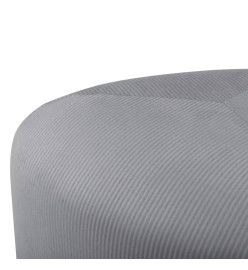 Venture Home Pouf Peg 46x46x41 cm Velours côtelé Gris