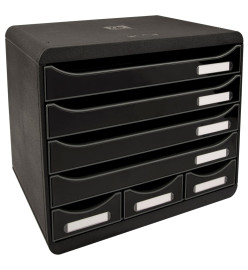 Exacompta Set de tiroirs de bureau Store-Box 7 tiroirs Noir brillant