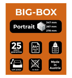 Exacompta Set de tiroirs de bureau Big-Box Black Office 4 tiroirs Noir