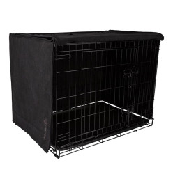 DISTRICT70 Couverture de cage pour chien Gris foncé L