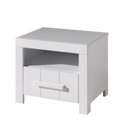 Vipack Table de chevet avec tiroir Erik Bois Blanc