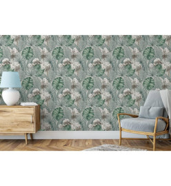 DUTCH WALLCOVERINGS Papier peint Eden Gris et vert clair