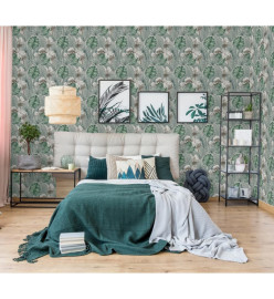 DUTCH WALLCOVERINGS Papier peint Eden Gris et vert clair