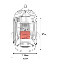 FLAMINGO Cage à perruches Sanna 2 35x35x67 cm Bleu métallique