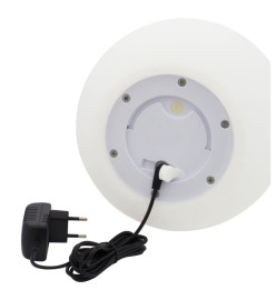 Eurotrail Lampe/pot de fleurs rond rechargeable à LED 38 cm