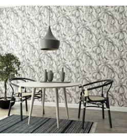 Topchic Papier peint Monkey Jungle Leaves Gris et noir