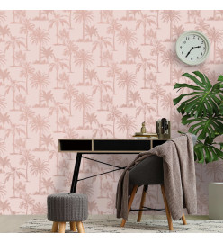 DUTCH WALLCOVERINGS Papier peint Arbres tropicaux Rose