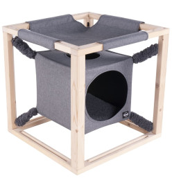 Quapas! Lit pour chats avec hamac Catcube Gris M 54x54x54 cm