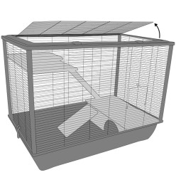 FLAMINGO Cage pour petits animaux Elsa Large 77x47x60 cm