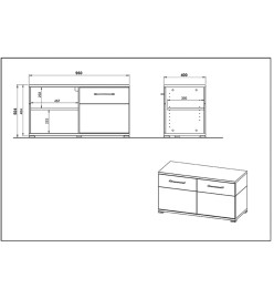 Germania Armoire à chaussures Topix 96x40x50,4 cm Blanc et béton