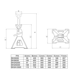 BAHCO Chandelle à crémaillère 2 pièces 3000 kg BH33000