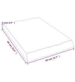 Étagère murale gris foncé 40x60x6 cm bois chêne massif traité