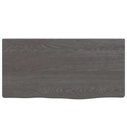 Étagère murale gris foncé 40x20x2 cm bois chêne massif traité