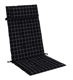 Coussins de chaise à dossier haut lot de 6 carreaux noir