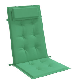 Coussins de chaise à dossier haut lot de 2 vert tissu oxford