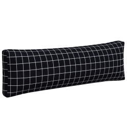 Coussins de palette 3 pcs motif à carreaux noir tissu Oxford