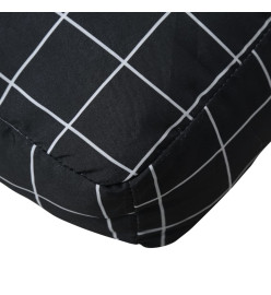 Coussins de palette 3 pcs motif à carreaux noir tissu Oxford