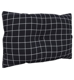 Coussins de palette 2 pcs motif à carreaux noir tissu Oxford