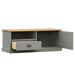 Meuble TV VIGO gris 106x40x40 cm bois massif de pin