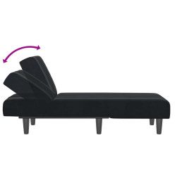 Chaise longue noir velours