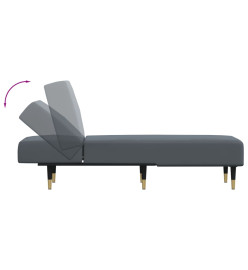 Chaise longue gris foncé velours