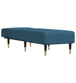 Chaise longue bleu velours