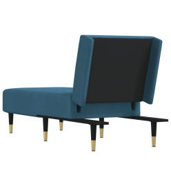 Chaise longue bleu velours