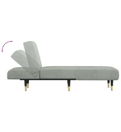 Chaise longue gris clair velours