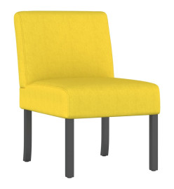 Fauteuil sans accoudoirs jaune clair tissu