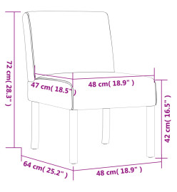 Fauteuil sans accoudoirs jaune clair tissu