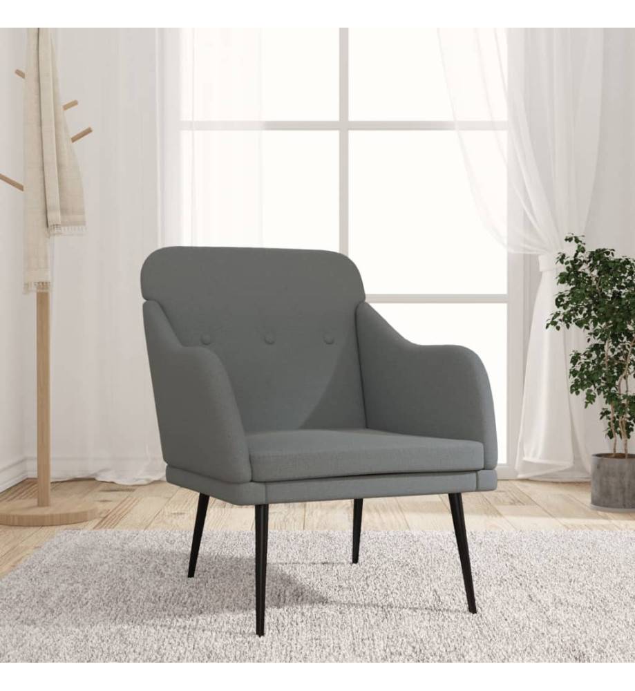 Fauteuil Gris foncé 63x76x80 cm Tissu