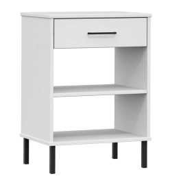 Armoire console avec pieds en métal Blanc Bois pin massif OSLO