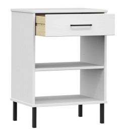 Armoire console avec pieds en métal Blanc Bois pin massif OSLO