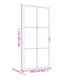 Porte intérieure 102,5x201,5 cm Blanc Verre mat et aluminium