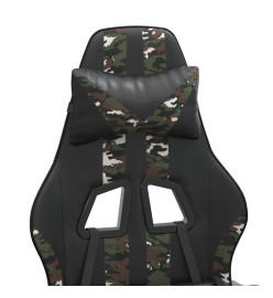 Chaise de jeu pivotante repose-pied Noir camouflage Similicuir