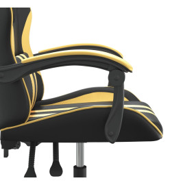 Chaise de jeu pivotante Noir et doré Similicuir