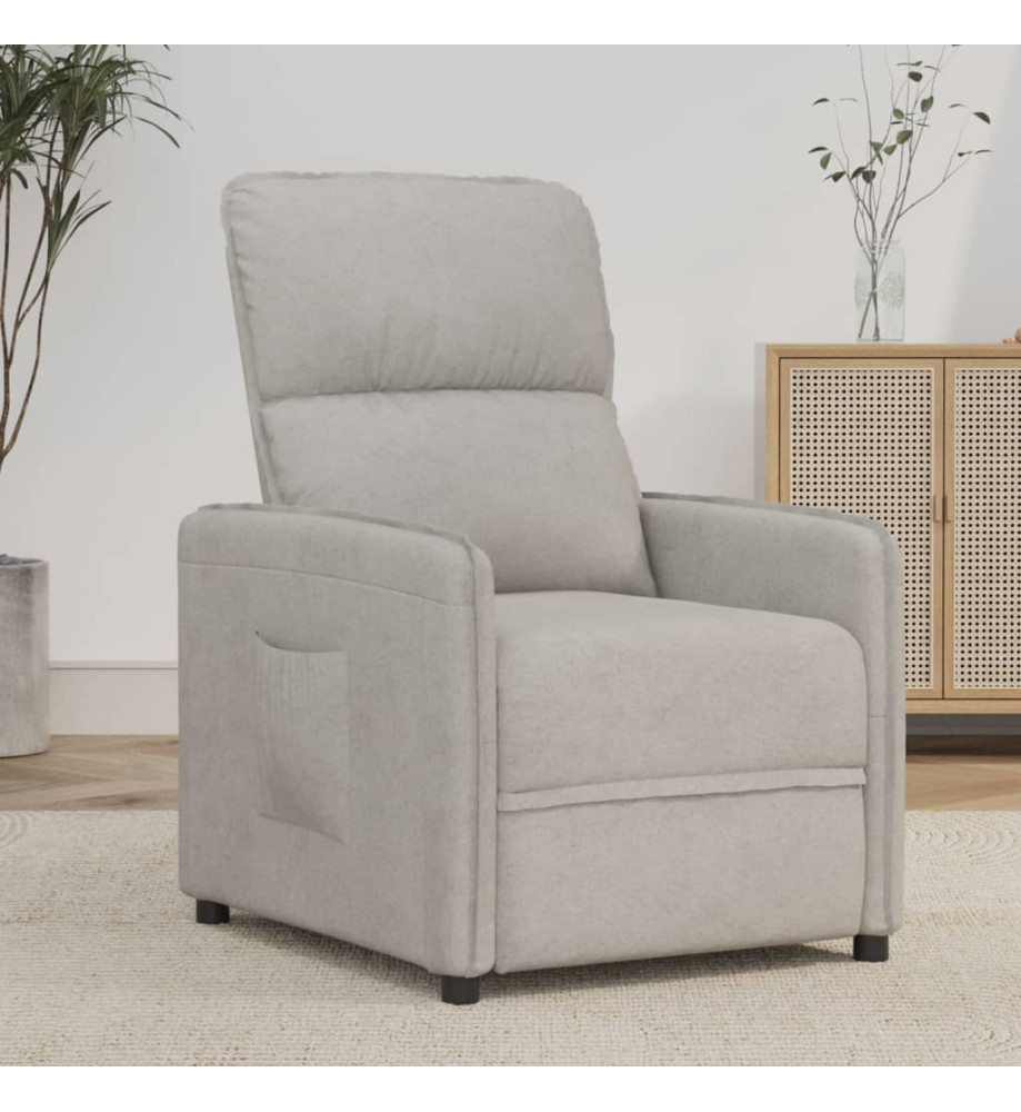 Fauteuil inclinable Gris clair Tissu microfibre