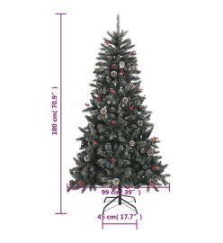 Sapin de Noël artificiel avec support Vert 180 cm PVC