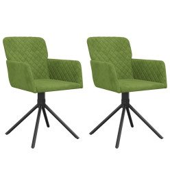 Chaises pivotantes à manger lot de 2 Vert clair Velours