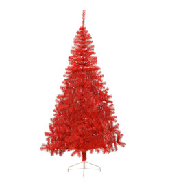 Demi sapin de Noël artificiel avec support Rouge 240 cm PVC