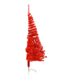 Demi sapin de Noël artificiel avec support Rouge 240 cm PVC