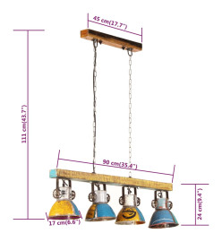 Plafonnier industriel 25 W Multicolore 111 cm E27